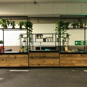 U-bar RAW Nature incl. achterwand koeling - 540cmx70cm diep