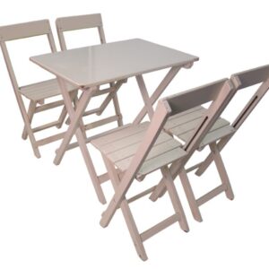 Klaptafel Bistro wit met 4 stoelen