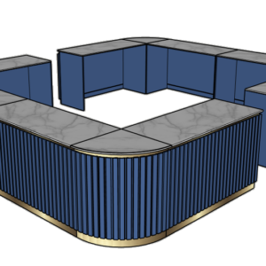 Eilandbar Marble Blue 520x580x110cm